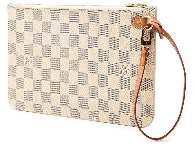 Pouch Louis Vuitton Damier Azur Neverfull MM bianca Bianco - vista 2