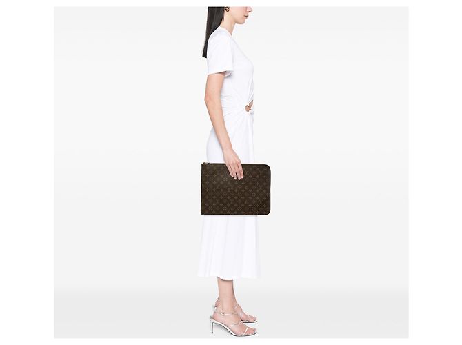 Borsa Business Portfolio Louis Vuitton Monogram Poche Documents Marrone - vista 6