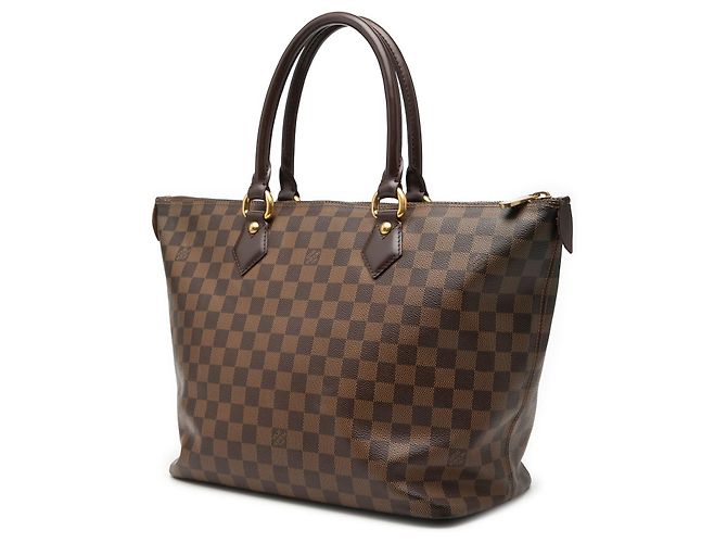 Borsa Tote Louis Vuitton Damier Ebene Saleya MM Marrone - vista 2