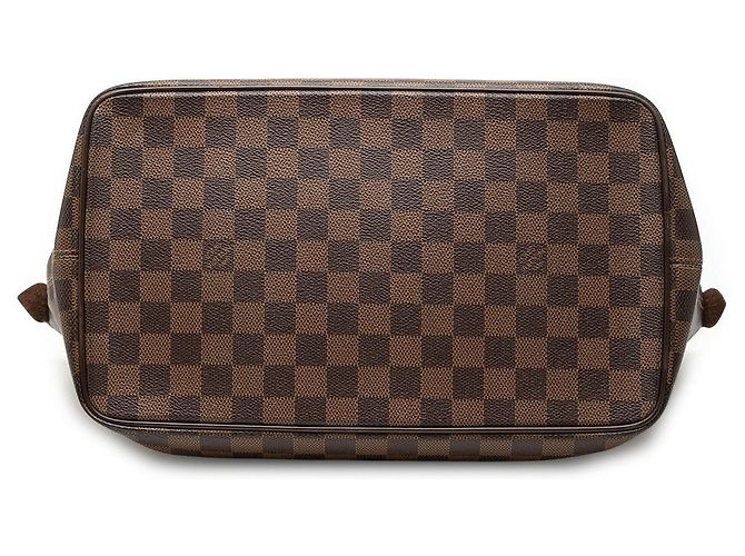 Borsa Tote Louis Vuitton Damier Ebene Saleya MM Marrone - vista 3