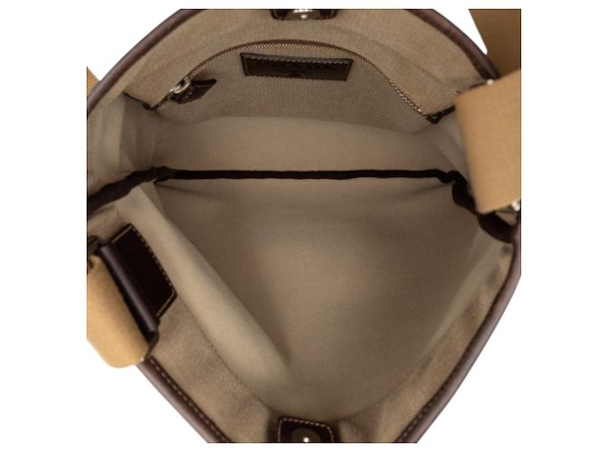 Borsa a tracolla Prada in tela Canapa logo beige - vista 4