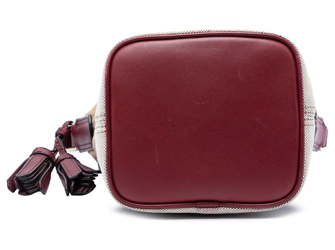 Borsa secchiello Burberry Mini Mega Check Canvas Ashby con nappe marrone - vista 3