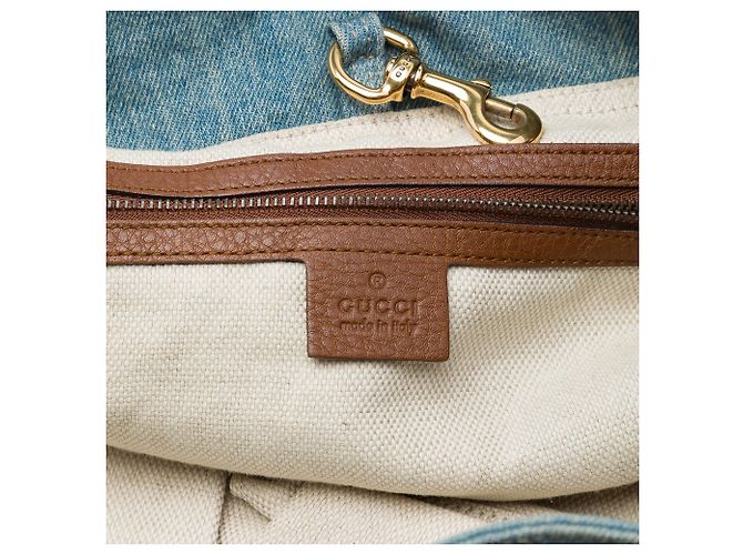 Borsa Tote Soho Chain Gucci Medium in Denim Blu - vista 5