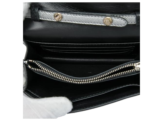 Borsa a tracolla Prada Saffiano Silver Wallet on Strap Argento - vista 4