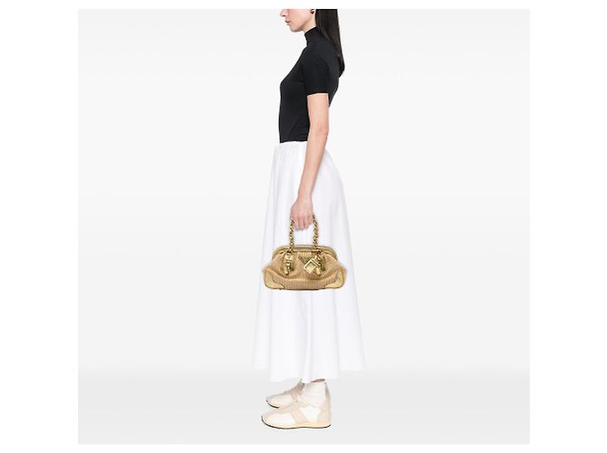 Borsa a tracolla Prada Cinghiale Trimmed Paglia Oro D'oro - vista 6