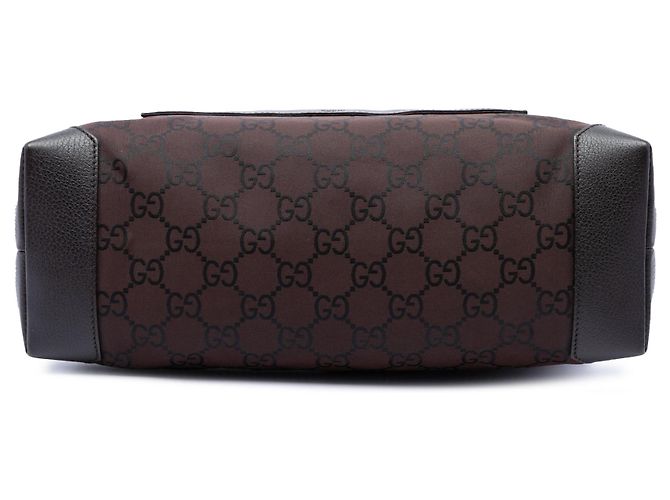 Borsa Tote Gucci GG in nylon marrone - vista 3
