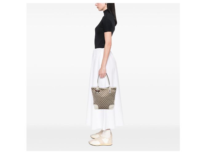 Borsa Tote Gucci GG Canvas Princy Bianca Bianco - vista 5