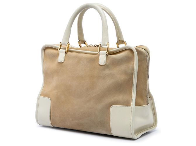 Bolsa LOEWE Amazona 32 em camurça branca - vista 2