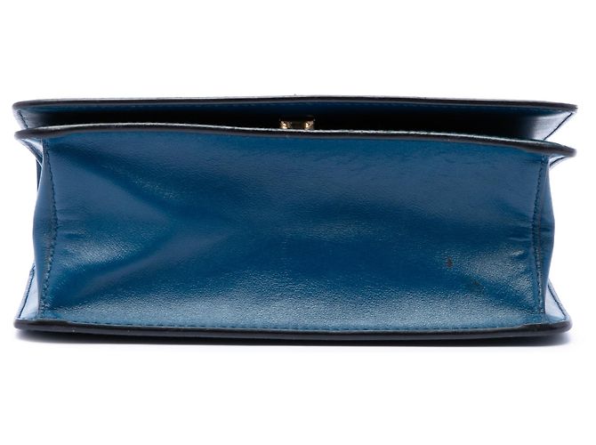 Borsa a tracolla Mini Saffiano con patta e catena Prada Blu - vista 3