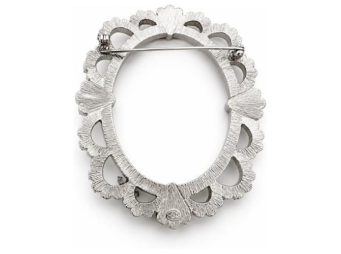 Chanel Spilla Ovale Strass Argento - vista 3