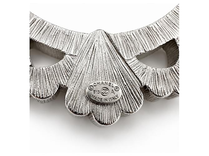 Chanel Spilla Ovale Strass Argento - vista 5