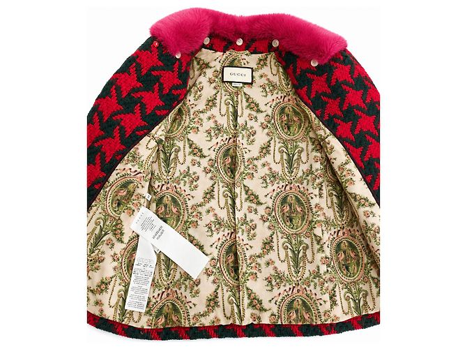Chaqueta Gucci de Tweed Rojo y Verde con Piel Roja Multicolor - vista 5