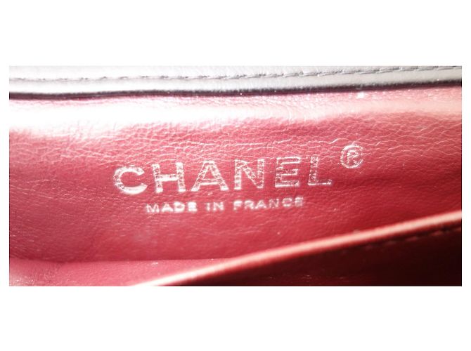 Timeless Chanel Classic Flap Mini Borsa Pelle d'Agnello Nera Nero - vista 5