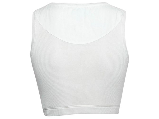 Loewe Top deportivo corto de algodón blanco logo Anagram - vista 13