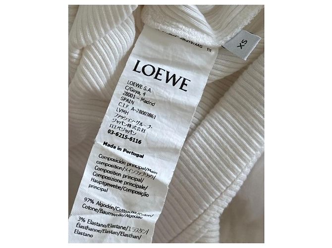 Loewe Top deportivo corto de algodón blanco logo Anagram - vista 15