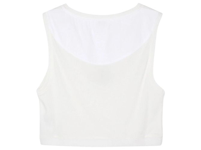 Loewe Top deportivo corto de algodón blanco logo Anagram - vista 17