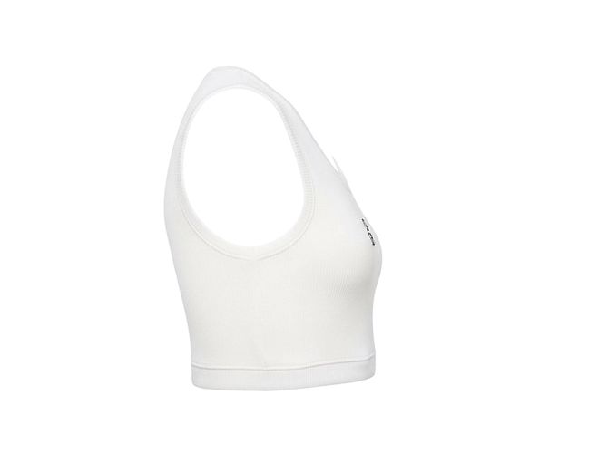 Loewe Top deportivo corto de algodón blanco logo Anagram - vista 5