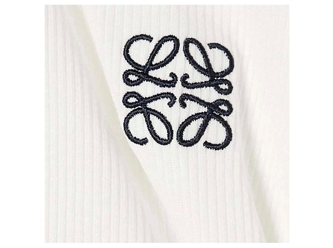 Loewe Top deportivo corto de algodón blanco logo Anagram - vista 9