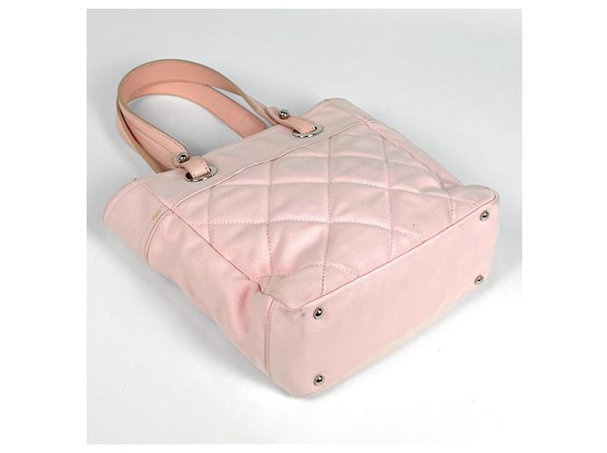 Borsa Tote Chanel in tela rosa - vista 2