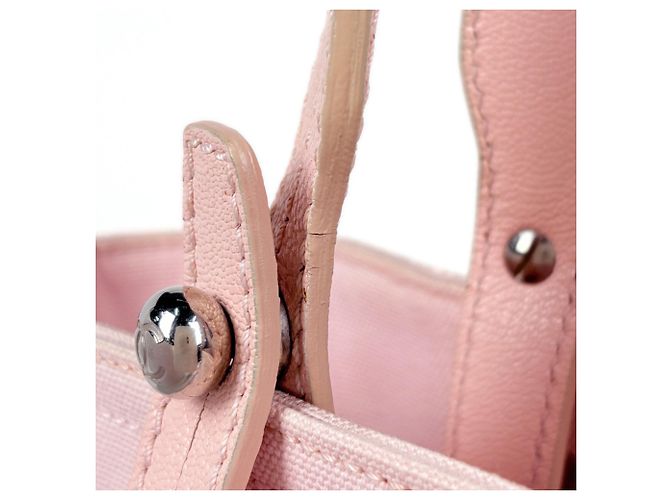Borsa Tote Chanel in tela rosa - vista 6