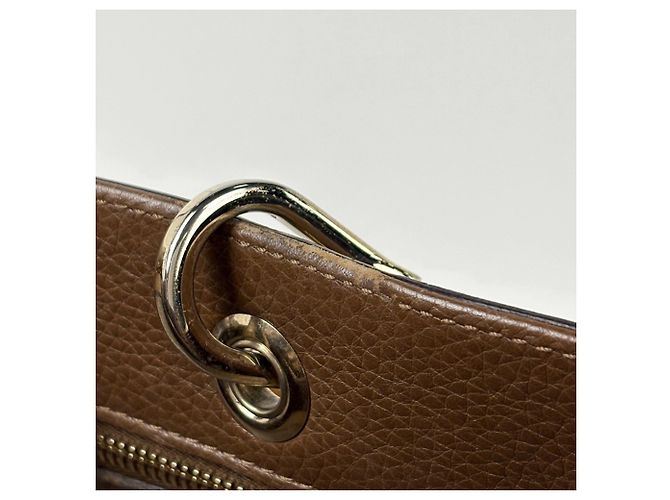 Borsa a mano in pelle media Gucci Bamboo Shopper Marrone - vista 7