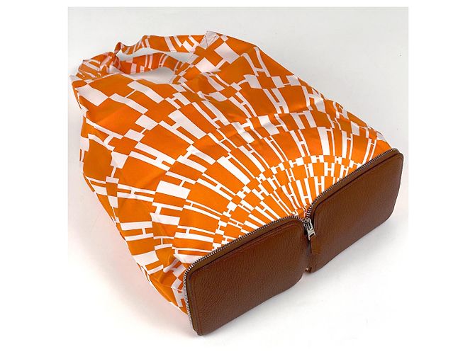 Silk In Hermès Hermes Silky Pop Tote Bag Braun Orange - Ansicht 2