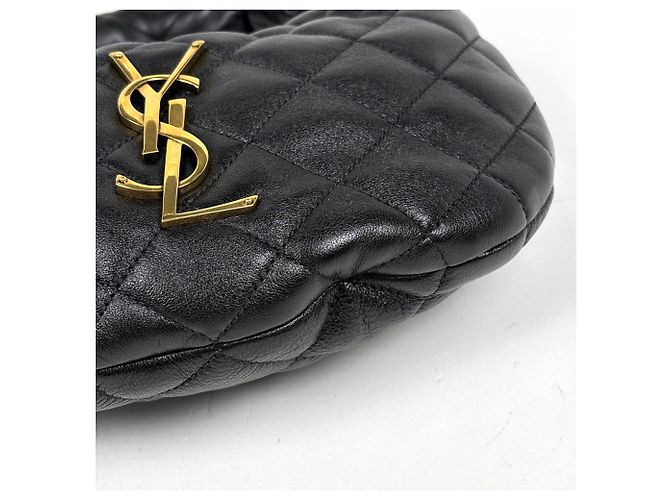 Bolsa de couro acolchoado Yves Saint Laurent Icarino Preto - vista 4