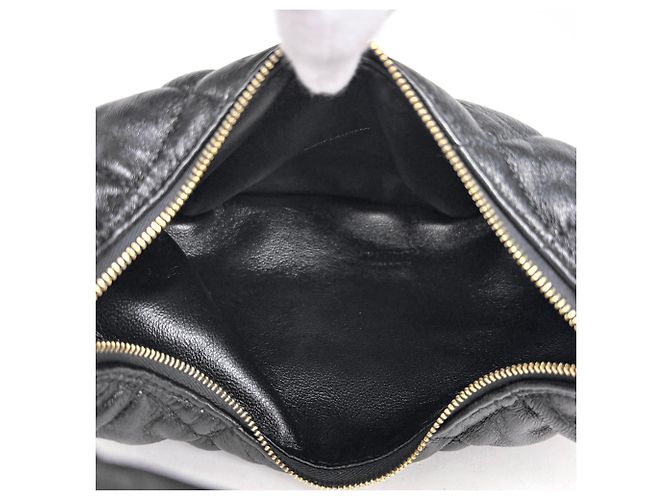 Bolsa de couro acolchoado Yves Saint Laurent Icarino Preto - vista 7