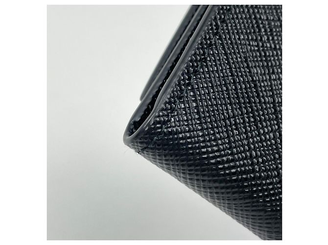 Porta-chaves em couro Saffiano Prada Preto - vista 3
