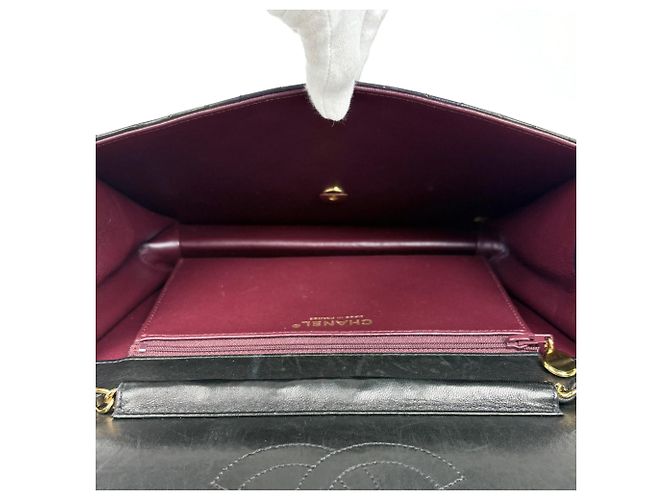 Borsa a tracolla Chanel Matelassé Coco Mark in pelle Nero - vista 10