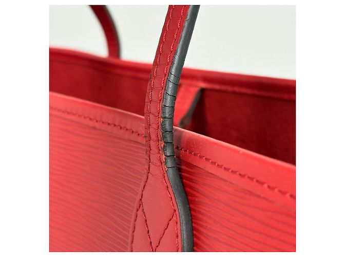 Borsa Tote Louis Vuitton Neverfull MM Rosso - vista 7