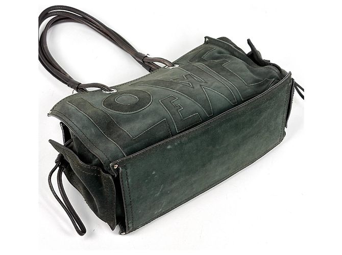 Borsa a tracolla Loewe Anagram Marrone Verde - vista 2