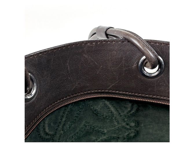 Borsa a tracolla Loewe Anagram Marrone Verde - vista 9
