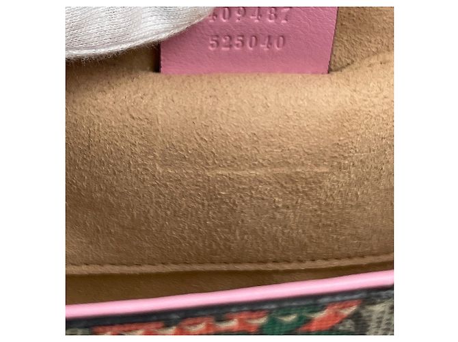 Borsa a tracolla Gucci GG Pattern Supreme Rosa Multicolore Beige - vista 8