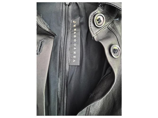 Ventcouvert schwarzes Lammleder-Kleid - Ansicht 2