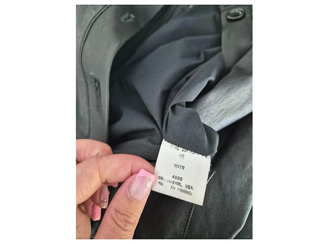 Ventcouvert schwarzes Lammleder-Kleid - Ansicht 6
