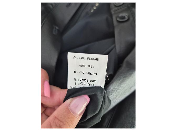 Ventcouvert schwarzes Lammleder-Kleid - Ansicht 7