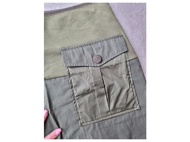Minigonna cargo bicolore Moncler verde - vista 2