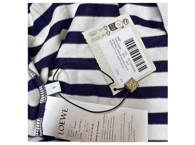 Loewe Camiseta a rayas con logo Blanco Azul oscuro - vista 14