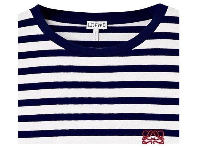 Loewe Camiseta a rayas con logo Blanco Azul oscuro - vista 15