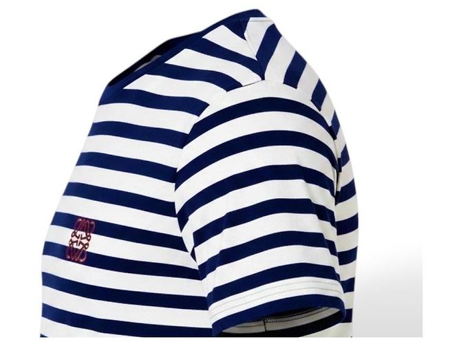 Loewe Camiseta a rayas con logo Blanco Azul oscuro - vista 16