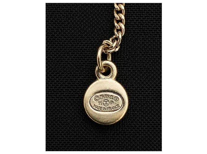 Collana Chanel con pendente CC, perle e cristalli Bianco D'oro - vista 5