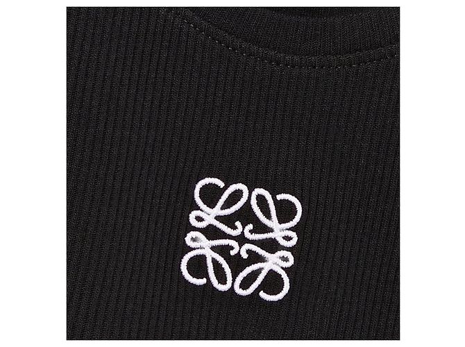 Loewe Top corto in cotone nero logo Anagram - vista 12