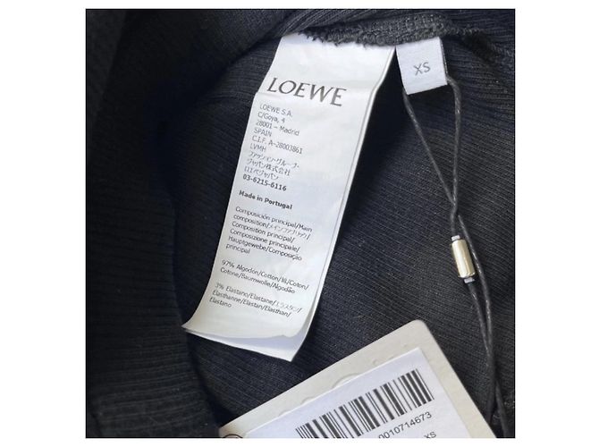 Loewe Top corto in cotone nero logo Anagram - vista 15