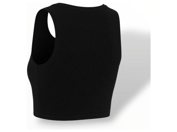Loewe Top corto in cotone nero logo Anagram - vista 7