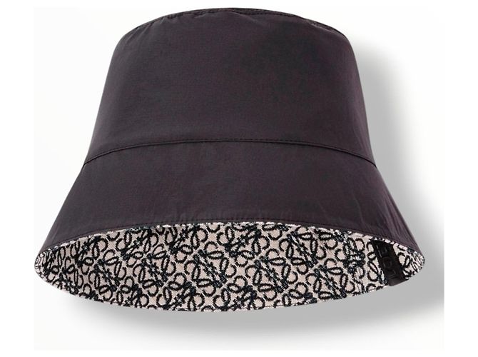 Loewe Cappello Bucket Reversibile Anagram Nero Beige - vista 2