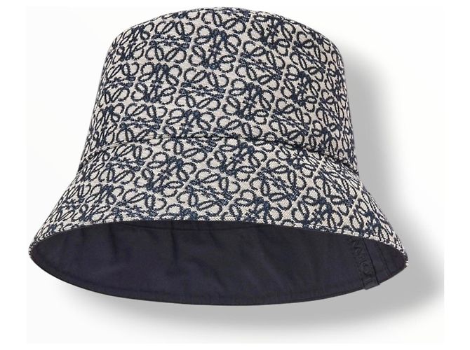 Loewe Cappello Bucket Reversibile Anagram Nero Beige - vista 3