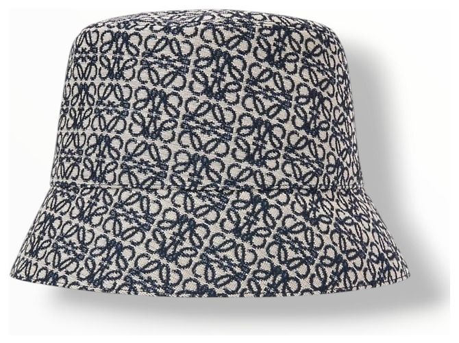 Loewe Cappello Bucket Reversibile Anagram Nero Beige - vista 9