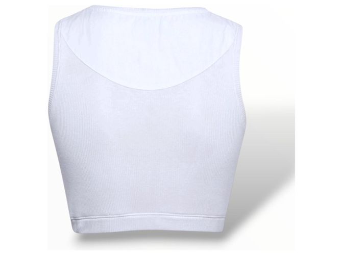 Loewe Top de tirantes Anagram Cropped blanco de algodón - vista 12
