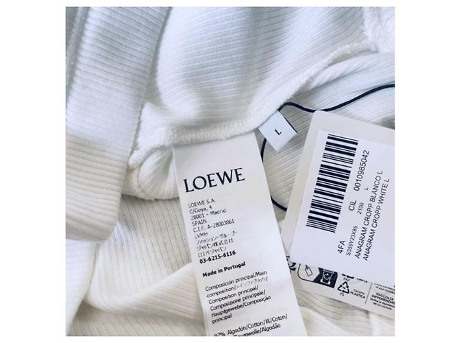 Loewe Top de tirantes Anagram Cropped blanco de algodón - vista 14